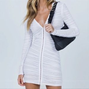 NWT Lioness Garter Mini Dress in White - Size Medium